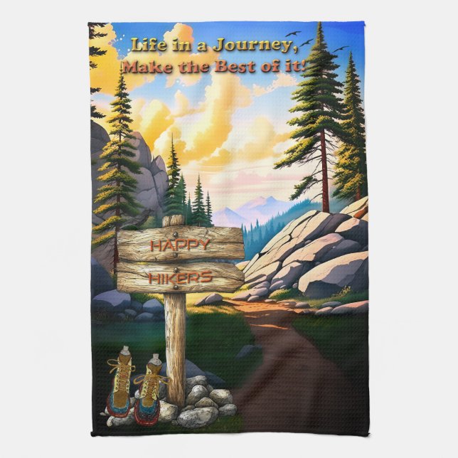 Life is a Journey Make it the Best Tea Towel (Vertical)