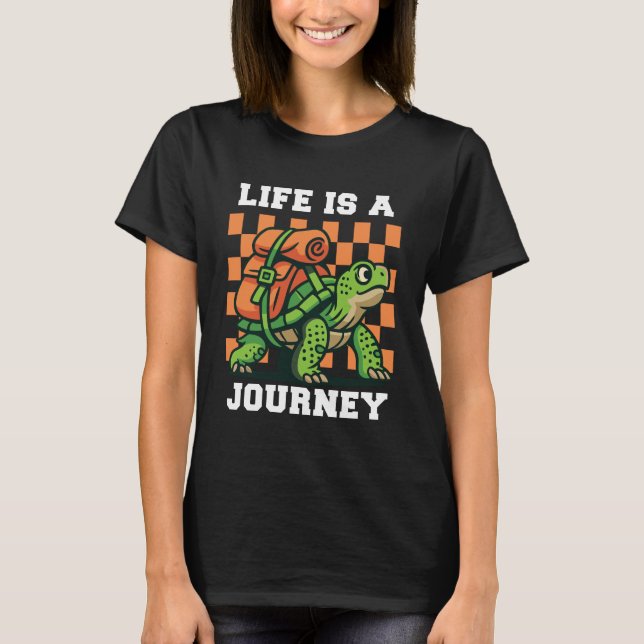 Life Is A Journey Women Black T-Shirt (Front)