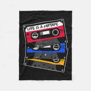 Life Is A Mixtape Old School Cette Tape Fleece Blanket