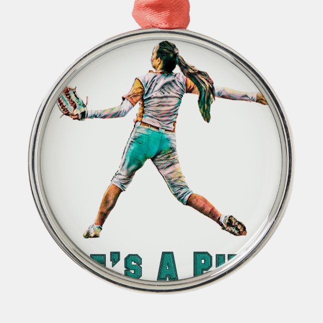 Life Is a Pitch Metal Ornament (Front)