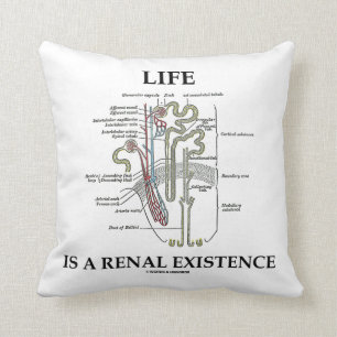Life Is A Renal Existence (Kidney Nephron) Cushion