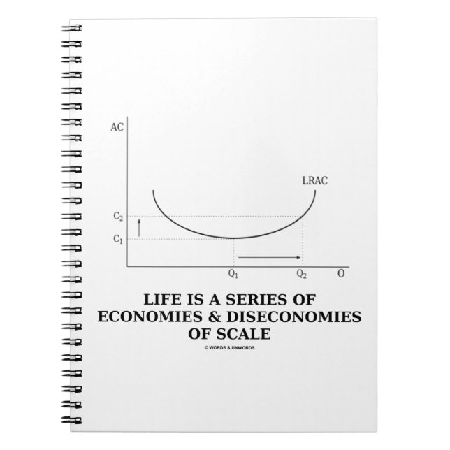 Life Is A Series Of Economies & Diseconomies Scale Notebook (Front)