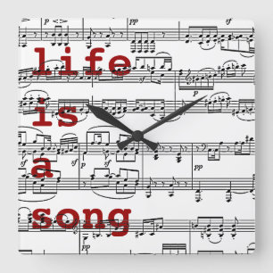 life is a song - then sing square wall clock