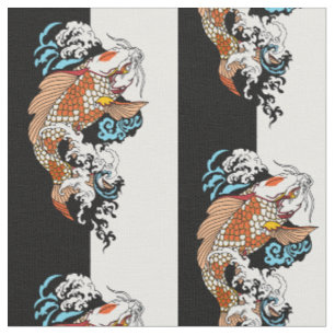 life is about balance. Japanese koi carp fish Fabric