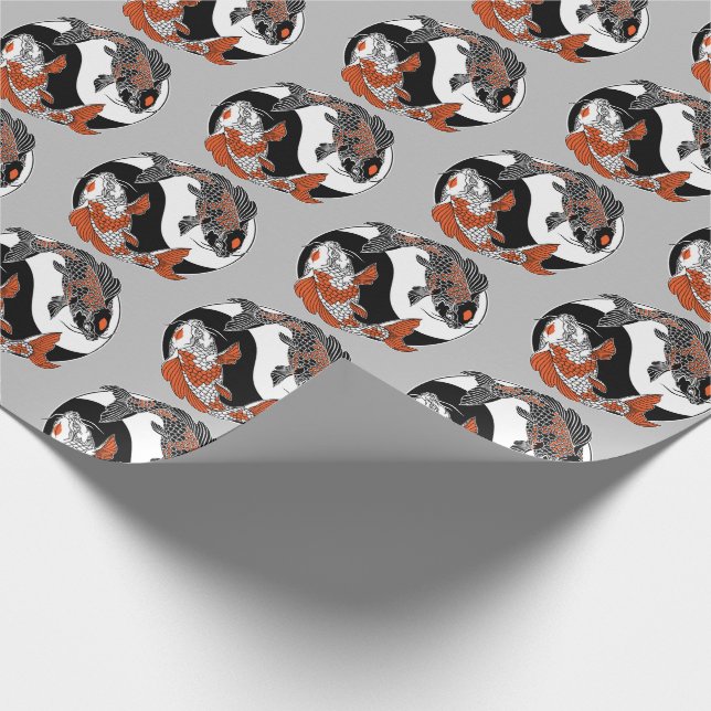 Life is about balance. Two koi and yin yang symbol Wrapping Paper (Corner)