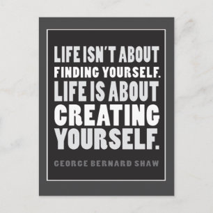 Life is About Creating Yourself Quote Postcard