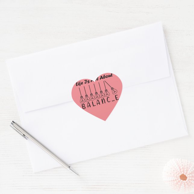 Life is all about balance motivational inspiration heart sticker (Envelope)