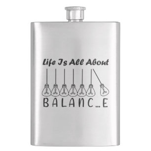 Life is all about balance motivational inspiration hip flask