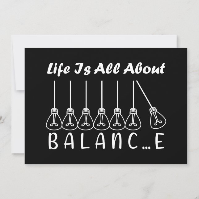 Life is all about balance motivational inspiration holiday card (Front)