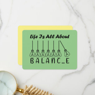 Life is all about balance motivational inspiration thank you card