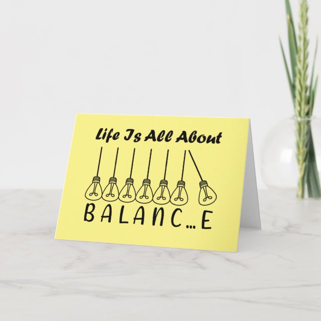 Life is all about balance motivational inspiration thank you card (Front)