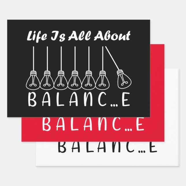 Life is all about balance motivational inspiration wrapping paper sheet (Set)