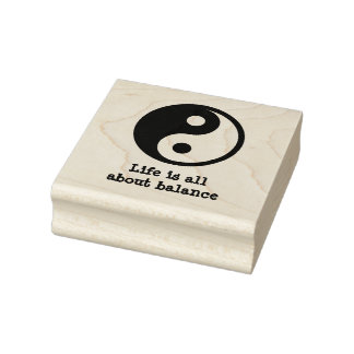 Life Is All About Balance Yin Yang Sacred Symbol Rubber Stamp