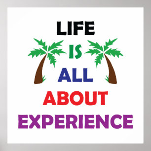Life Is All About Experience Motivational Quote Poster