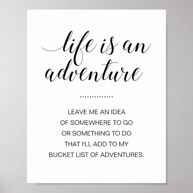 Life Is An Adventure Bucket List Ideas Graduation Poster (Front)