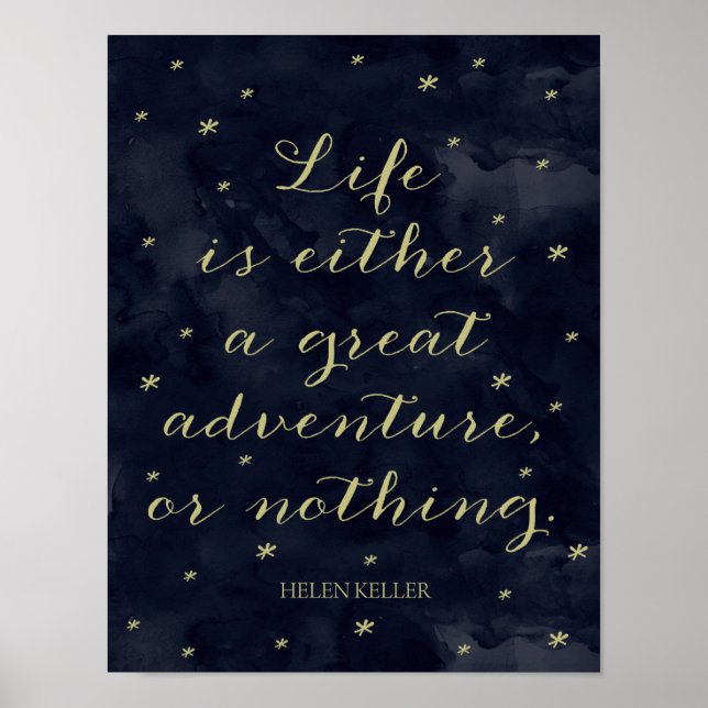 Life Is An Adventure - Helen Keller Quote Print (Front)