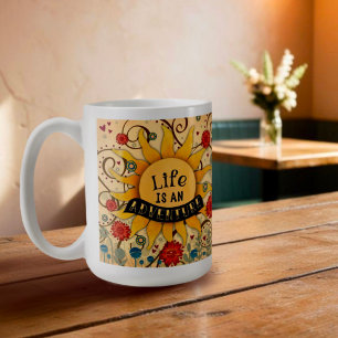 Life is an Adventure Inspiring Quote Inspirivity Coffee Mug