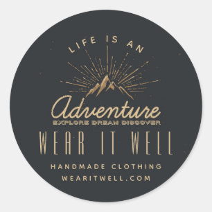 Life is an Adventure Mountain Sunrays Business Classic Round Sticker