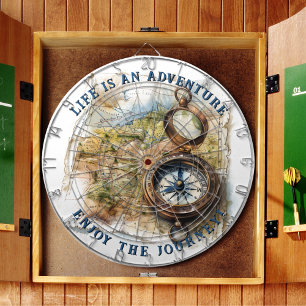 Life Is An Adventure Personalise Vintage (No Case) Dartboard