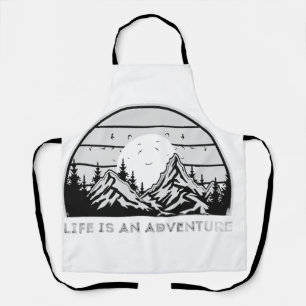 Life is an Adventure Sunset Mountain Vintage  Apron