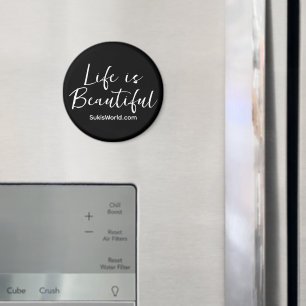 Life is Beautiful Black Brand Blog Website Magnet