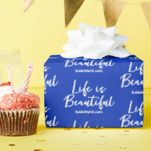 Life is Beautiful Blog Brand Website Blue Wrapping Paper