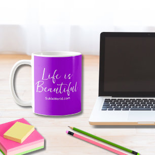 Life is Beautiful Blog Brand Website - Purple Coffee Mug