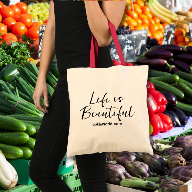 Life is Beautiful Blog Brand Website Tote Bag (Creator Uploaded)