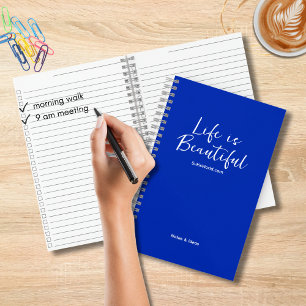 Life is Beautiful Blog Website Blue Checklist Notebook
