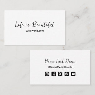 Life is Beautiful Blog Website Social Media Business Card