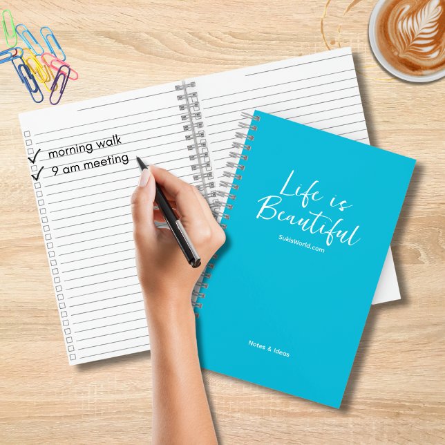Life is Beautiful Blog Website Turquoise Checklist Notebook (Creator Uploaded)