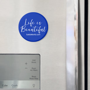 Life is Beautiful Blue Brand Blog Website  Magnet