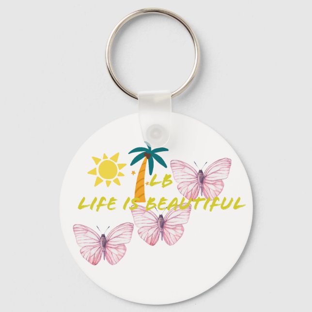 Life is beautiful butterfly keyholder key ring (Front)