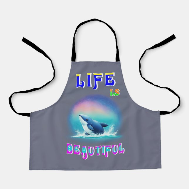 Life Is Beautiful Hermanus Africa September Whale Apron (Front)