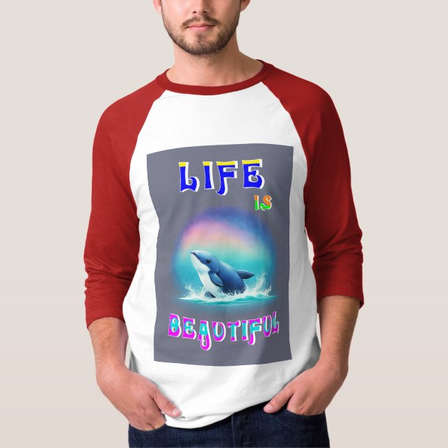 Life Is Beautiful Hermanus Africa September Whale T-Shirt (Front)