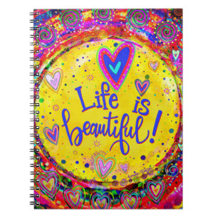 Life is Beautiful Inspirivity Fun Inspirational  Notebook