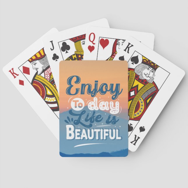 Life is Beautiful | Motivational Quote Playing Cards (Back)