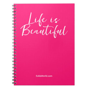 Life Is Beautiful   Pink Business Name Blog Brand Notebook