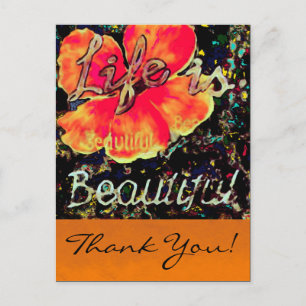 Life is Beautiful ~ Postcard Thank You Abstract