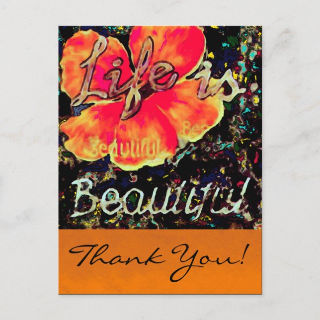 Life is Beautiful ~ Postcard Thank You Abstract (Front)
