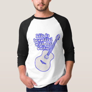 Life is beautiful with my guitar. vintage blue T-Shirt