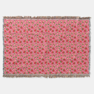 Life Is Berry Good With Strawberries Throw Blanket
