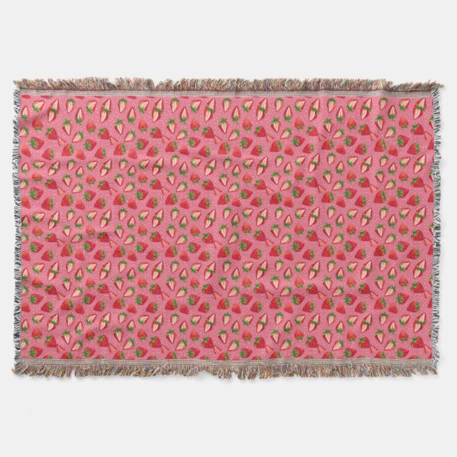 Life Is Berry Good With Strawberries Throw Blanket (Front)