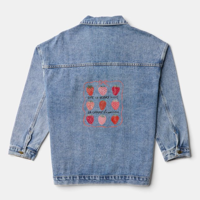 Life Is Berry Sweet Denim Jacket (Back)