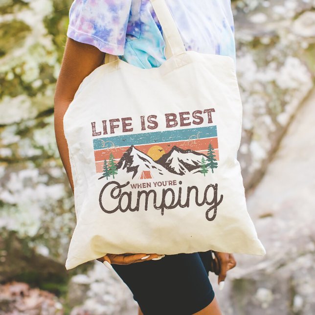 Life Is Best When You're Camping Inspiration Tote Bag (Creator Uploaded)