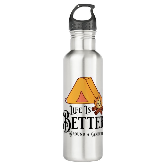 Life is Better around a Campfire 710 Ml Water Bottle (Front)