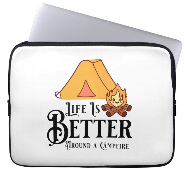 Life is Better around a Campfire Laptop Sleeve (Front)