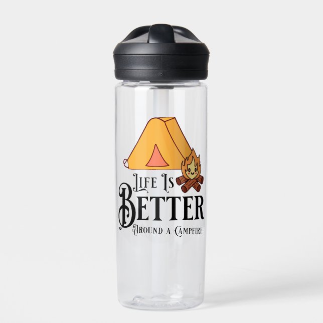 Life is Better around a Campfire Water Bottle (Front)