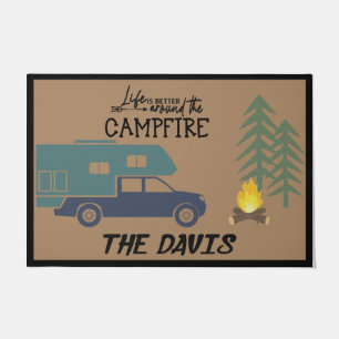 Life Is Better Around The Campfire Personalised Doormat