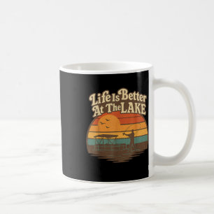 Life Is Better At Lake Boat Vintage Fishing Retro Coffee Mug